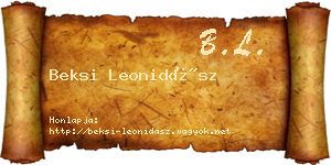 Beksi Leonidász névjegykártya